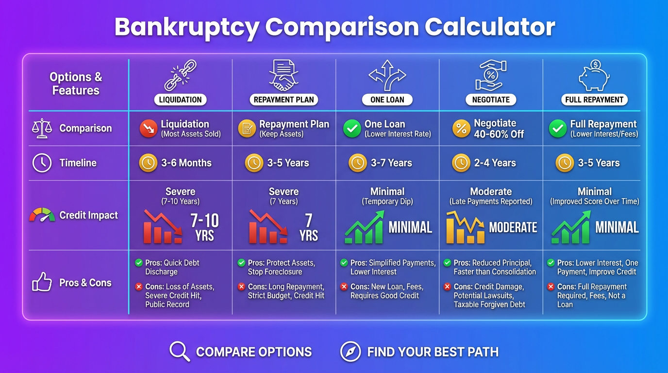 compare bankruptcy and debt relief options