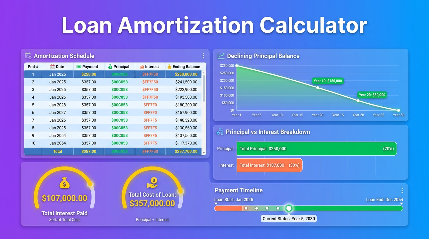see a payoff breakdown with this loan amortization calculator
