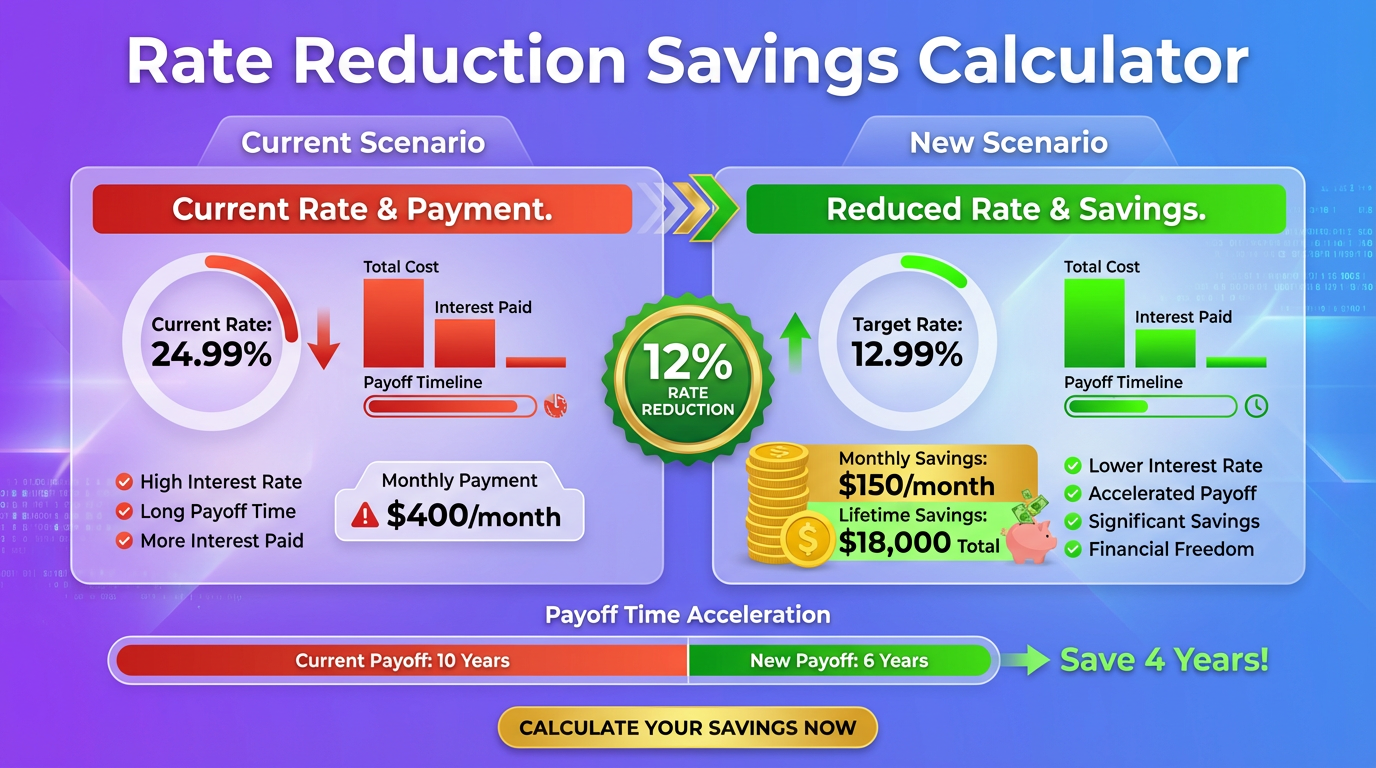 calculate the impact of a rate reduction and savings