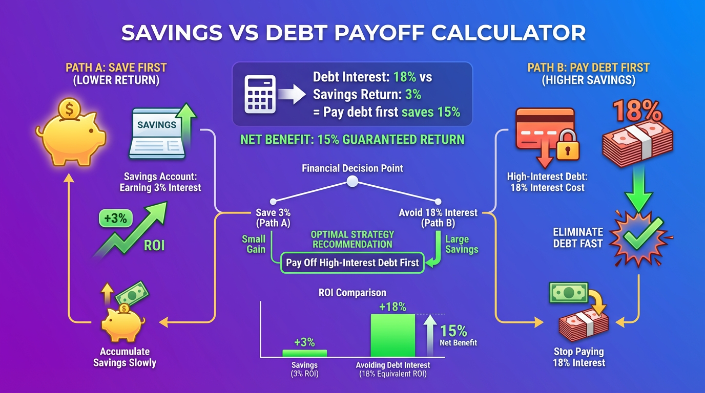 calculate savings vs debt payoff plans