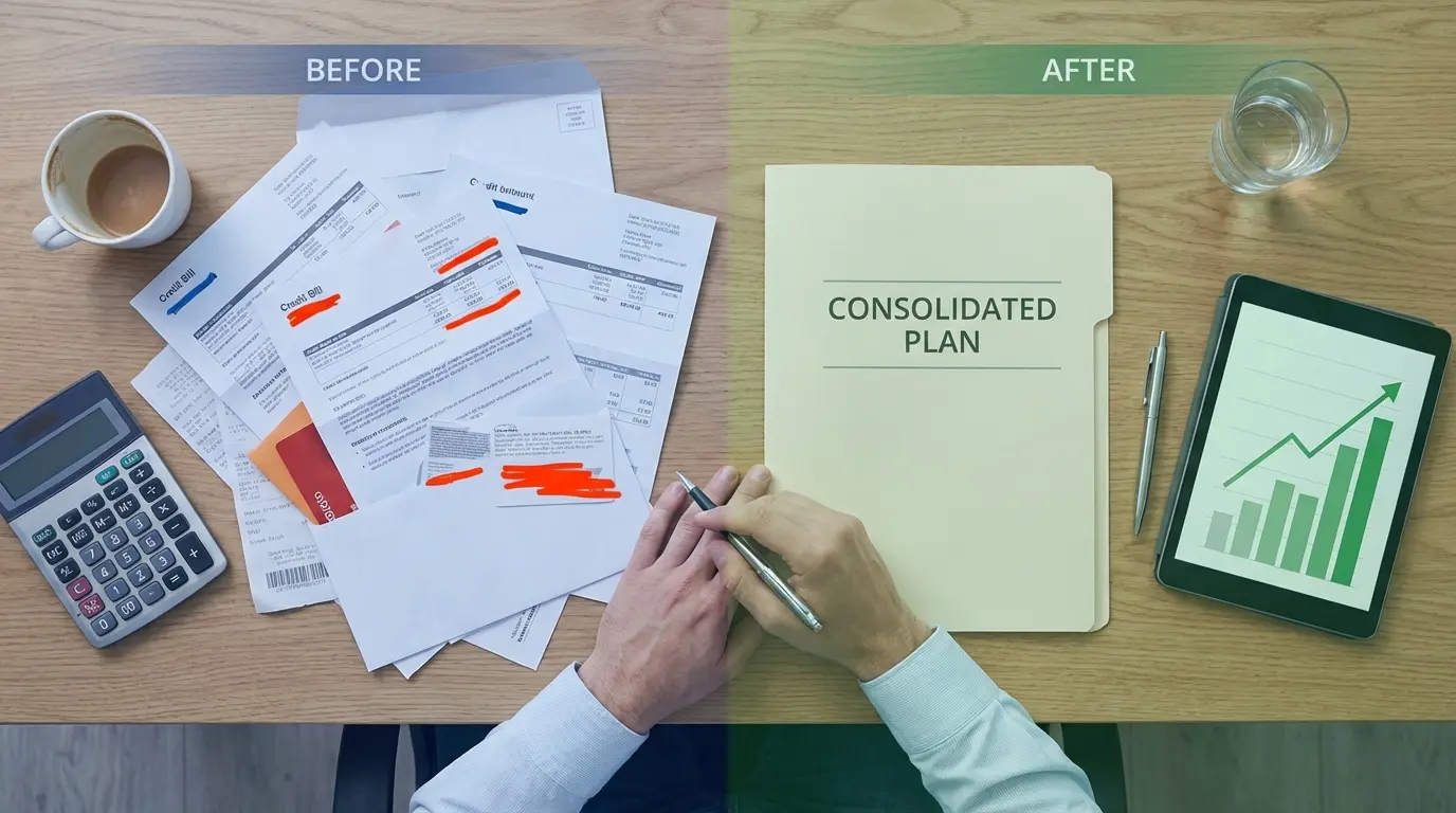 debt consolidation before and after